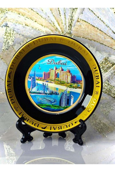 Generic Souvenir Souq Decoration Ceramic Plate Gold plated 11cm 07