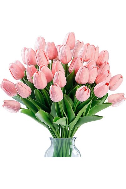 Generic Fake Tulips Artificial Flowers Real Touch PU Faux Flowers Tulip Stems...