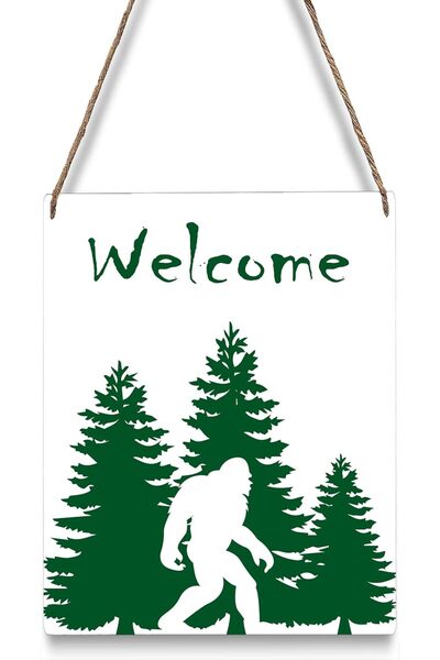 Generic ARS Funny Bigfoot Sasquatch Forest Wooden Door Sign - Rustic Hanging ...