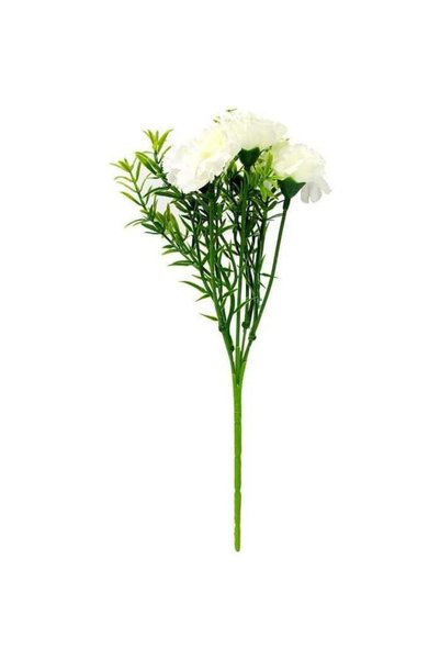 Generic Artificial White Carnation Flower | Decorative Faux Flower Stem for H...
