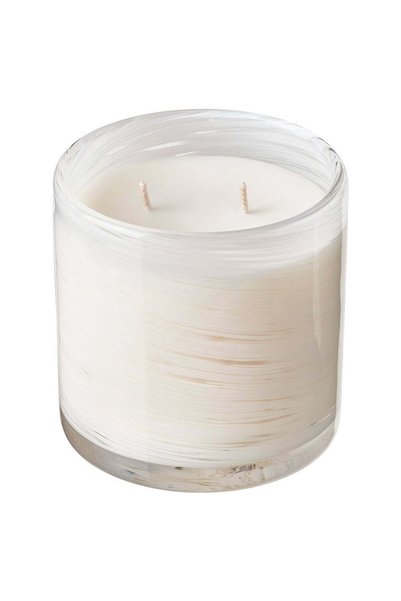Generic Vanilla Scented Candle in Glass, 2 Wicks, White, 50 hr