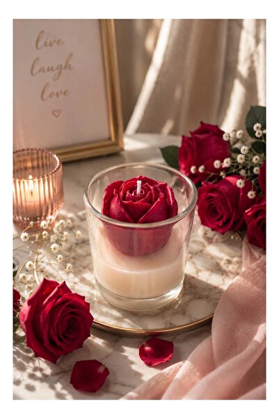 Generic Rose Glass Scented Jar Candle with lid - 320 gms (11.3 oz) | 100% Soy...