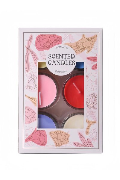 Generic 6 Pack Colorful Glass Cup Scented Candles Set - Assorted Fragrances -...