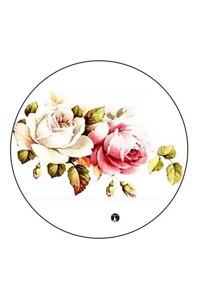 Generic Roses Printed Fridge Magnet White/Pink/Green 5.5cm