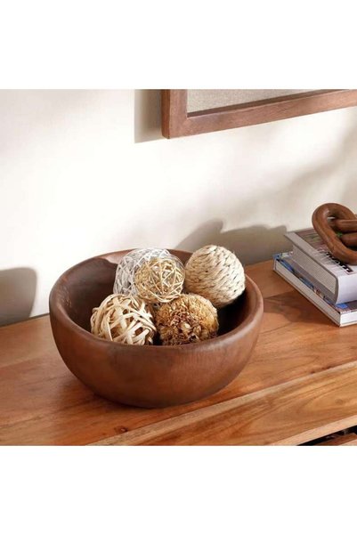 Generic Almond Wood Decor Bowl 27x27x11cm - Brown - 112AIC9904239