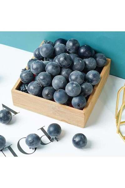 Generic LATIFA Artificial Blueberry, 50Pcs Fake Blueberry Blue Berries Fake F...