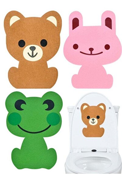 Generic 3 PCS Bathroom Toilet Lid Deodorant Decals, Cartoon Felt Toilet Seat ...