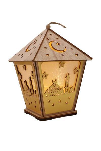 Generic Wooden Ramadan Lantern Ramadan Mubarak Decoration Light Eid Decoratio...