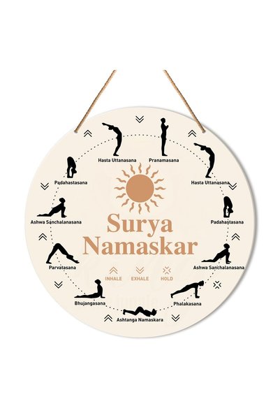 Generic ARS® Surya Namaskar Yoga Room Wall Decor - Spiritual Hanging Sign for...