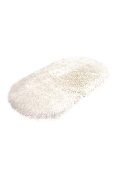 Generic Oval Shape Soft Fluffy Area Rugs White 40x60cm