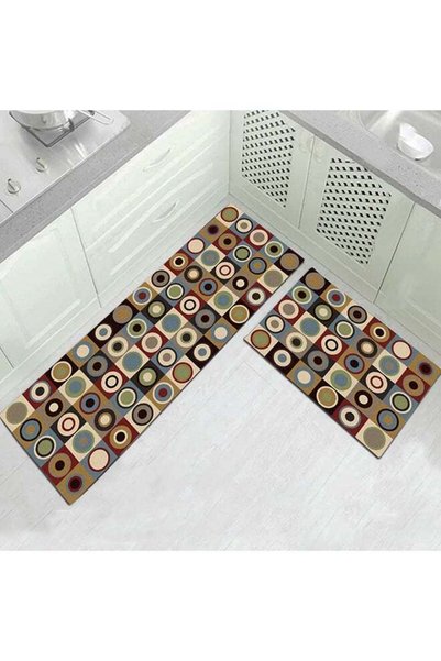 Generic Geometric Pattern Kitchen Floor Mat Multicolour 40X60cm