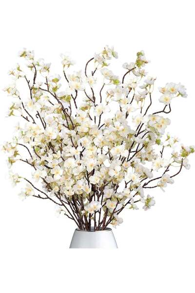 Generic LATIFA 4PCS Artificial Cherry Blossom Branches White Plum Blossom 39.3in