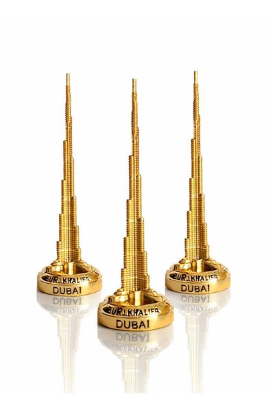 Generic Souvenir Souq Metal Burj Khalifa 3 pcs 12 cm Gold polish