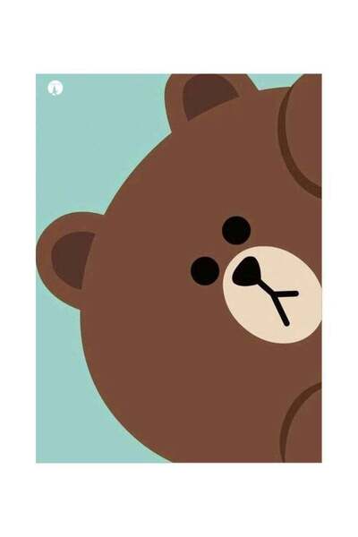 Generic Cartoon Bear Themed Metallic Plate Brown/Blue/Beige 20x15cm
