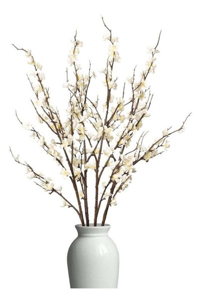 Generic LATIFA 4 Pcs Artificial Plum Blossom Flowers, Faux Cherry Blossom Ste...