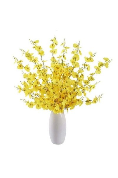 Generic Yellow Artificial Flowers Dancing Orchids Silk Flowers Orchid Decorat...
