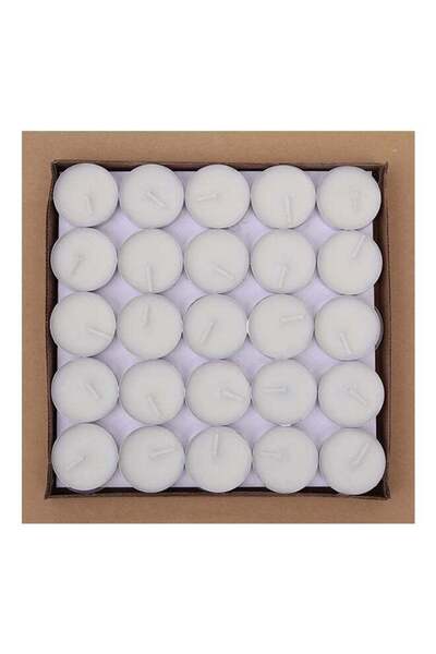 Generic 50-Piece Unscented Tealight Candles Set White 20x8x20cm