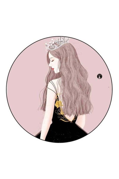 Generic Lady With Crown Printed Fridge Magnet Pink/Beige/Black 5.5cm