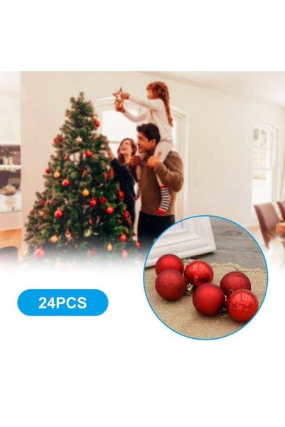 Generic 24-Piece Tree Balls Red