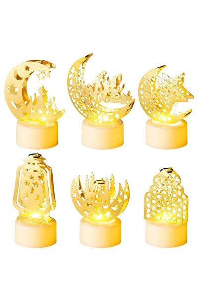 Generic 6Pcs Mini Lantern Light, Ramadan Decoration for Home, Moon Castle Lig...
