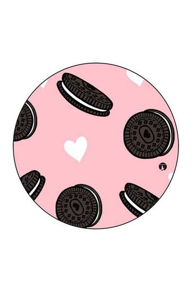 Generic Cookies Printed Fridge Magnet Pink/Brown/White 5.5 x 5.5cm