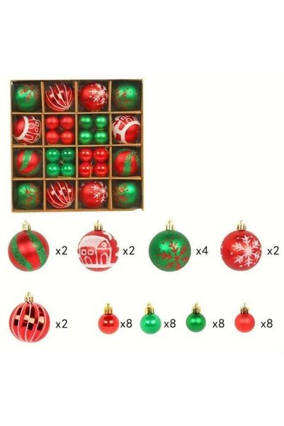 Generic Kandid 44pcs Christmas Balls Ornaments for Xmas Christmas Tree Decora...