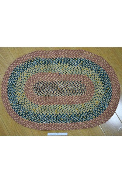 Generic GOLD MANTIS Braided Oval Area Rug 60×90cm – 100% Cotton, Handmade Rev...