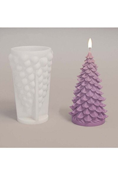 Generic 3D Christmas Tree Candle Mold Silicone Molds for Candle Making Xmas P...