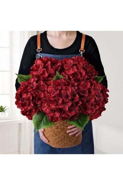 Generic Red Flowers Artificial Hydrangeas, BUNCH of 20