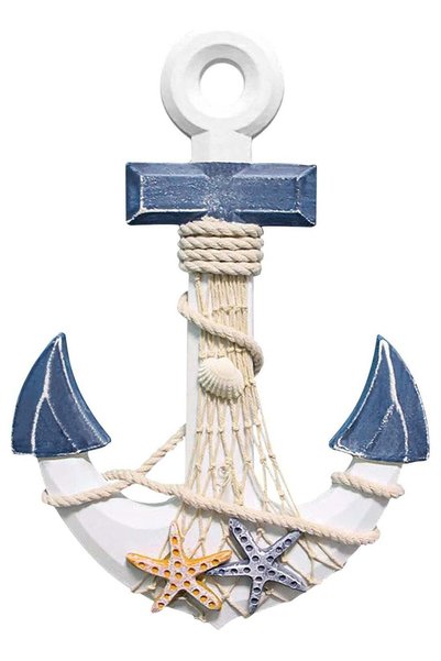 Generic Anchor Wall Hanging Decor, Nautical Wooden Anchor Wall Art Hanging Or...