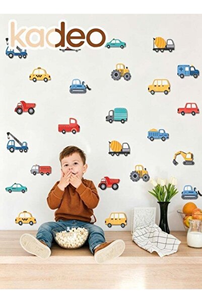 Generic Cartoon Construction Vehicles Wall Stickers for Kids Room Decor, Peel...