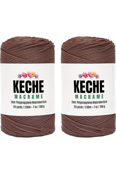 Keche 2mm Macrame Cord, Crochet Bag Cord, 251 Yards, Polypropylene Macrame Ro...
