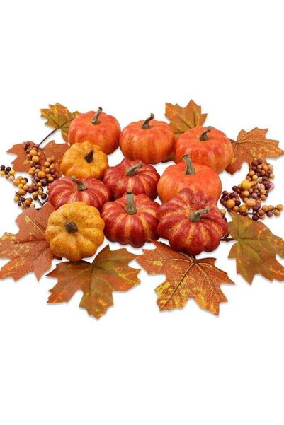 Generic 37PCS Set of Realistic Mini Pumpkins, Fall Vase Fillers, and Tabletop...
