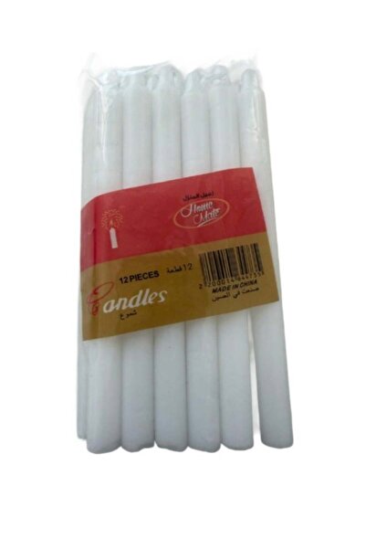 Generic 12 Piece White Taper Candle Size 12cm width 1cm