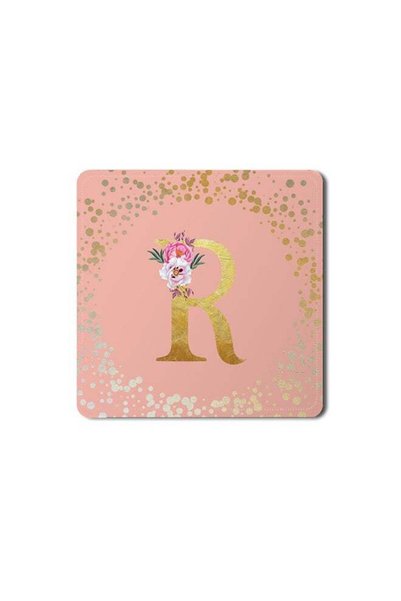 Generic 2 Pack Designer Leather Coasters Mat for Beverage Drinks- Custom Mono...