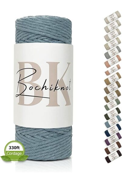 GENERAL BOCHIKNOT Macrame Cord 3mm x 109yds - Single Strand Twist Macrame Cor...
