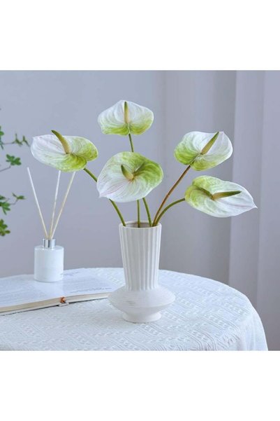 Generic 8 Pcs Artificial Anthurium Lily Flowers, 24 Inch Faux Plants for Home...