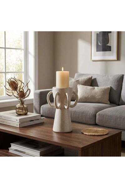 Generic Cerelia Loop Candle Holder 14.7x14.7x20.8cm White Decorative Candle S...