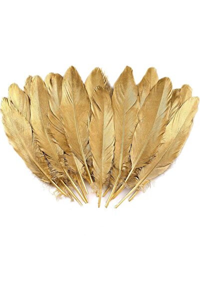Generic Gold Goose Feathers for Cfafts - 6-8 inch 60 pcs Natural Feathers for...