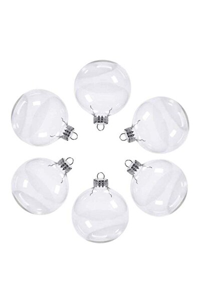 Generic Hanging Clear Glass Ball Ornaments Christmas Tree Baubles 80mm (6 Pie...