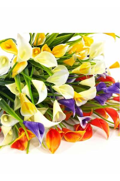 Generic Artificial Flowers for Outdoors, 12 Bundles Calla Lily UV Resistant F...