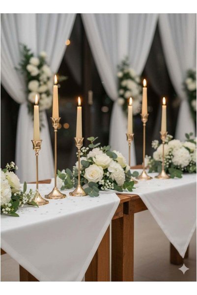 Generic Set of 6 Vintage Candlestick Holders, Taper Candle Holders, Candle St...
