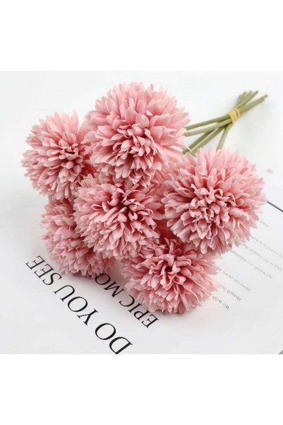 Generic 12 PCS Pink Artificial Dandelion Silk Flowers, Fake Flower Bouquet fo...
