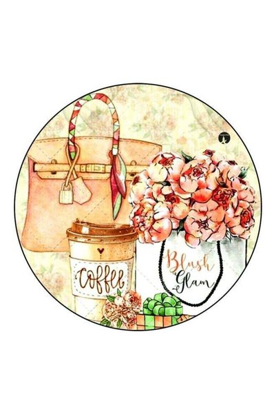 Generic Blush Glam Printed Fridge Magnet Pink/Beige/White 5.5cm