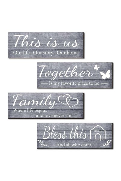 Generic ARS® 4 Pieces Rustic Wooden Wall Decor Signs - This is Us, Together, ...