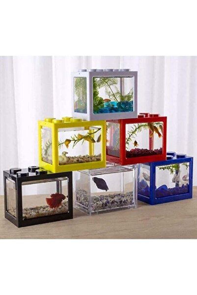 Generic 3-in-1 Fish Tank Kit, Includes 1pc Stackable Black Aquarium, 250g Blu...
