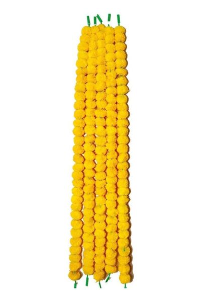 Generic 5-Piece Artificial Marigold Flower String Yellow 56inch