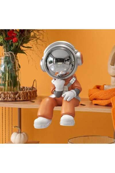 Generic Astronaut Sitting Sculpture Resin Modern Statue for Bookshelf Living ...