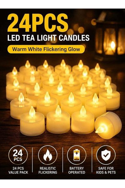Generic 24 Pack LED Tea Lights Candles, Electric Fake Candles TeaLights, Real...