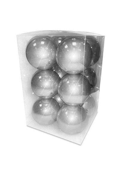 Generic 12-Piece Christmas Balls Pearl Finish Silver 7centimeter